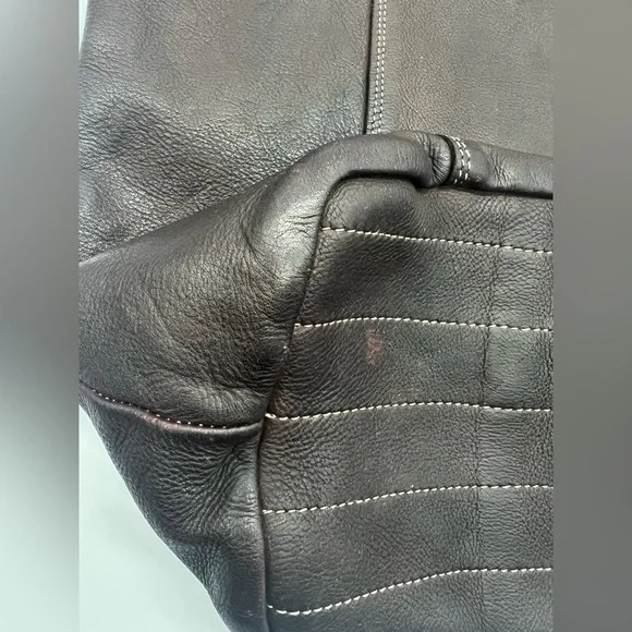 3RD FLOOR Made in Italy Dark Brown Reddish Leather Embellished Oversized XL Tote - Picture 14 of 17